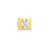Nomination COMPOSABLE GLAM FAC, CZ Element aus Edelstahl, mit facettiertem Cubic Zirconia verziert, gelbgold PVD-beschichtet (01_weiss)